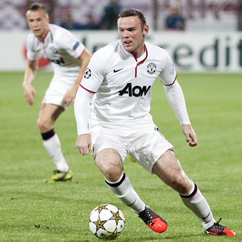 Rooney (Manchester United) in UEFA Champions League match. Fot. Melis / Bigstock