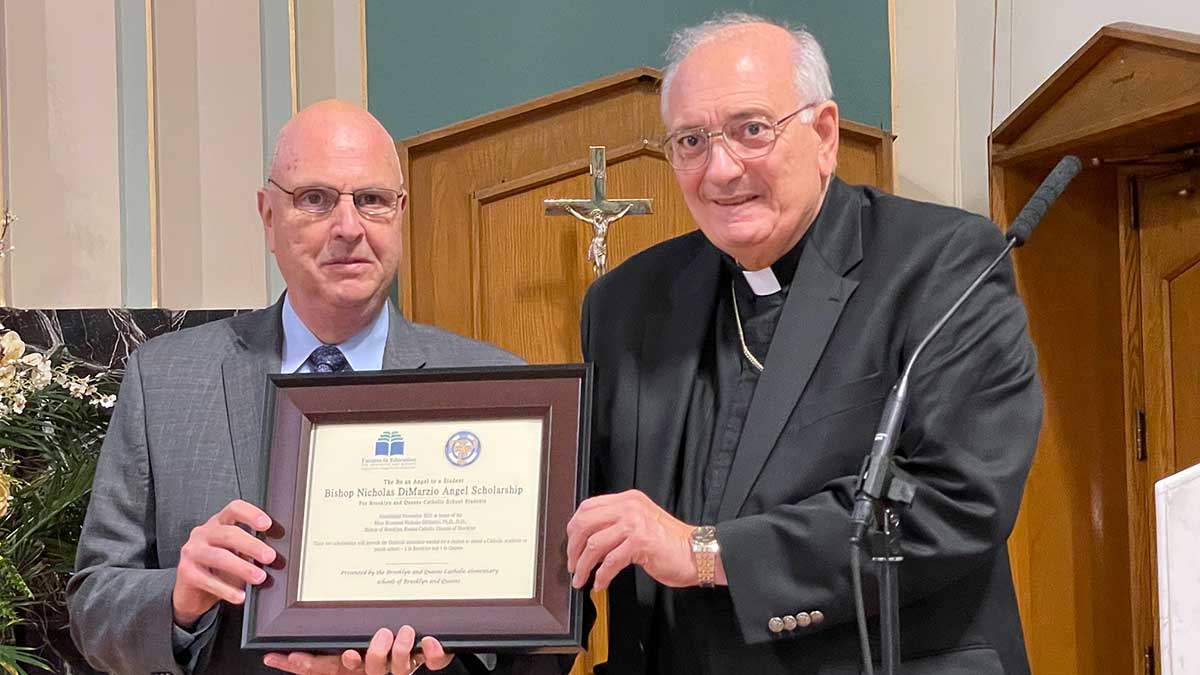 Students Honor Bishop Dimarzio for His Dedication to Education
