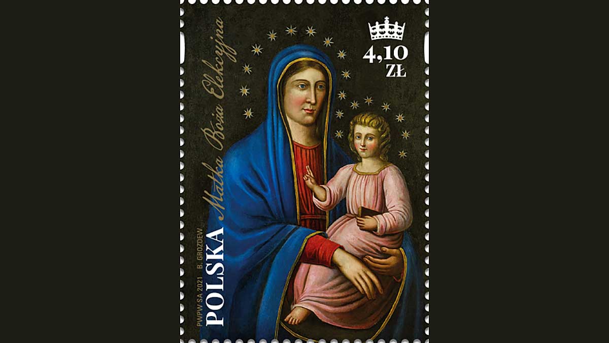 Matka Boża Elekcyjna na znaczku pocztowym