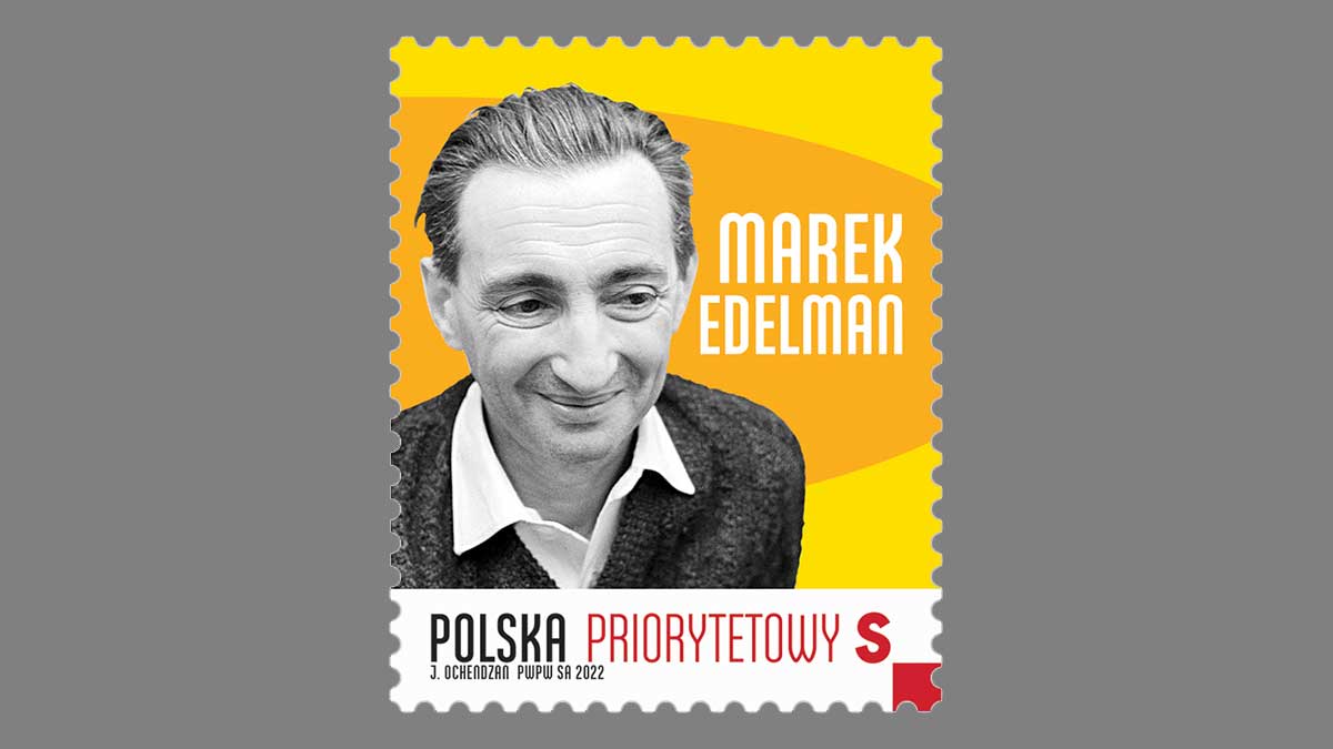 Znaczek upamiętniający Marka Edelmana - wielkiego człowieka i jednego z przywódców powstania w warszawskim getcie
