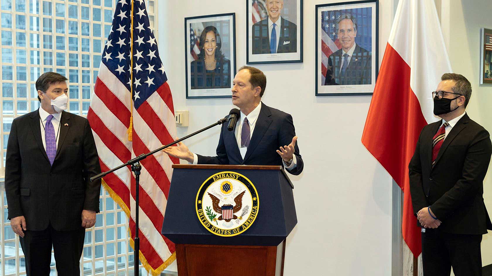 Oficjalne powitanie Ambasadora Marka Brzezinskiego w Warszawie w Ambasadzie USA 