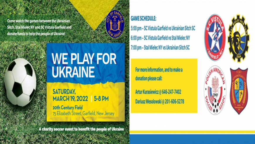 Polonijny turniej piłkarski dla Ukrainy w Garfield, NJ