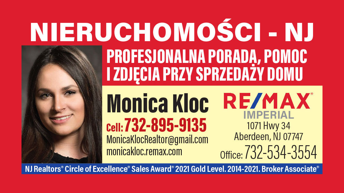 Polski agent nieruchomości w New Jersey. Domy, mieszkania i lokale na sprzedaż. Monika Kloc