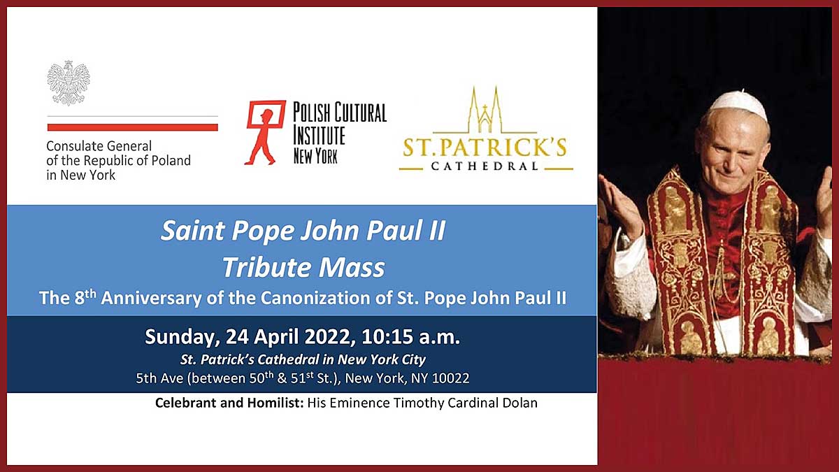 Uroczysta msza ku czci Jana Pawła II w Katedrze Św. Patryka w Nowym Jorku