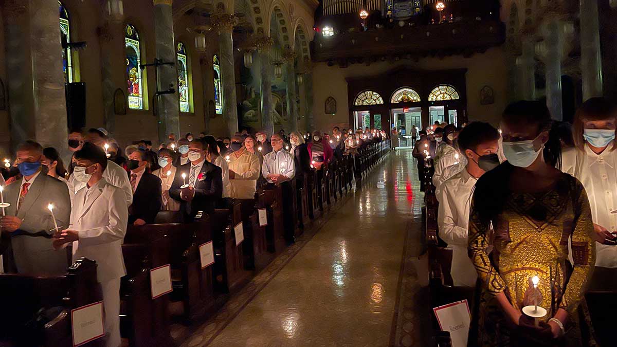 Bishop Brennan Celebrates First Easter Vigil as Bishop of Brooklyn
