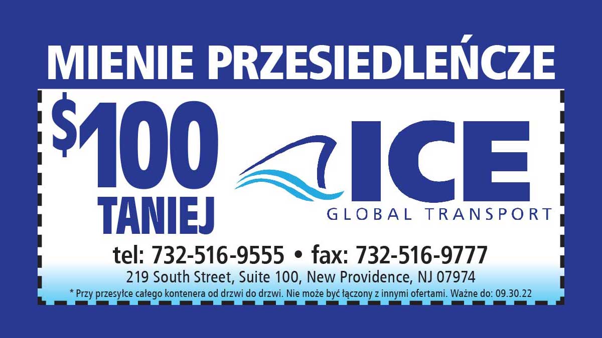 Kupon firmy  I.C.E. Transport z Polonijnej Książki Polish American Pages