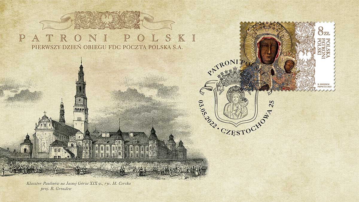 Częstochowska ikona na znaczku pocztowym