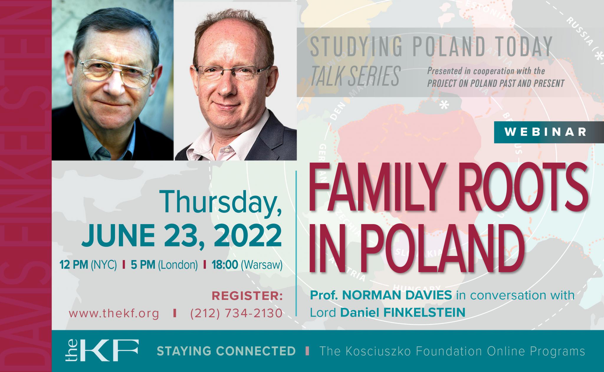 Webinar Family Roots in Poland. Prof. Norman Davies in conversation with Lord Daniel Finkelstein