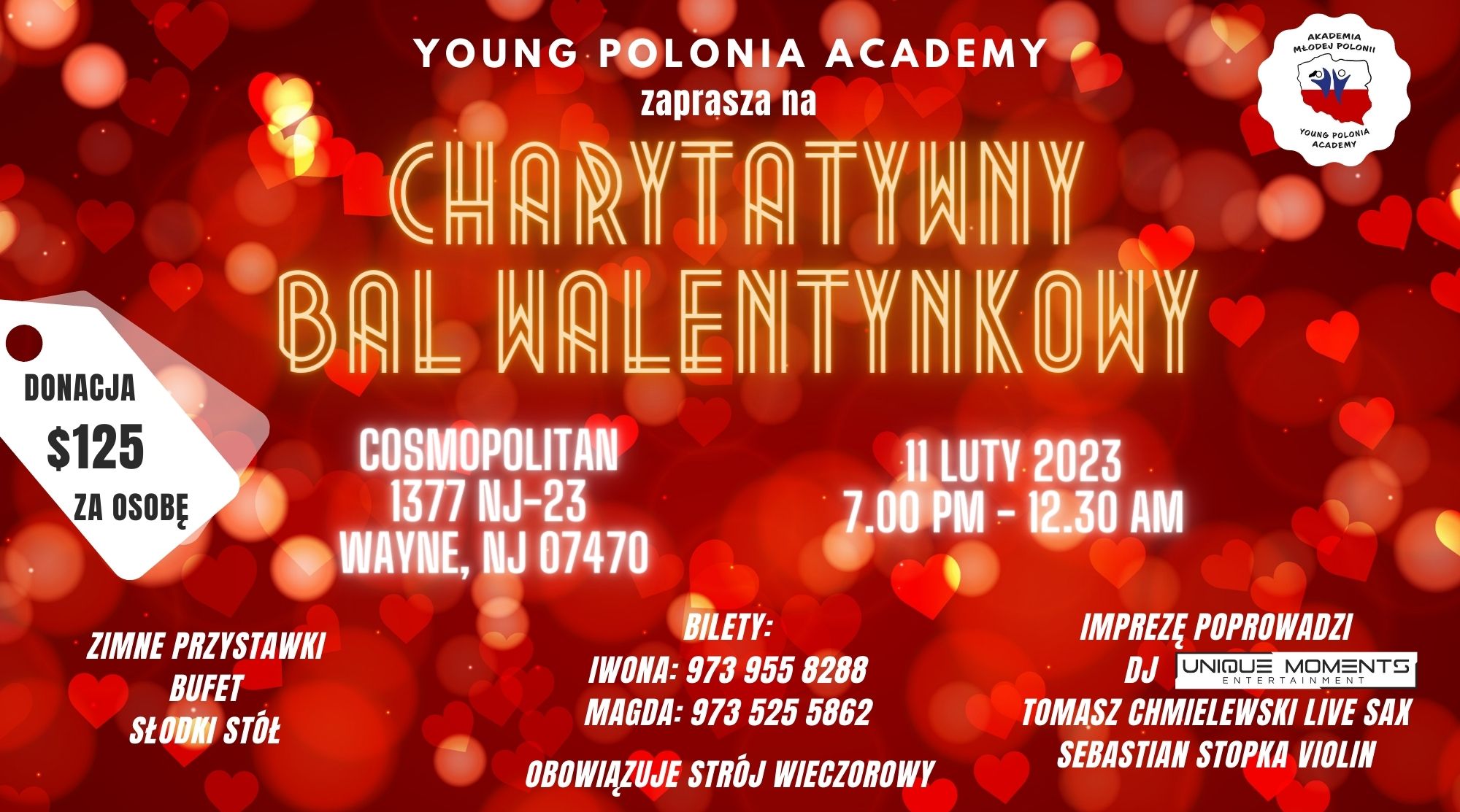 Young Polonia Academy w NJ zaprasza na Charytatywny Bal Walentynkowy