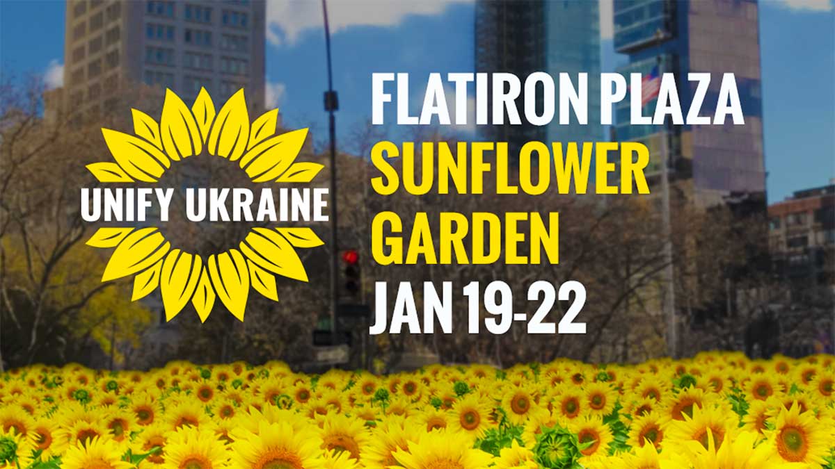 Słonecznik - Symbolem kampanii społecznej #UnifyUkraine w Nowym Jorku. Support Ukraine