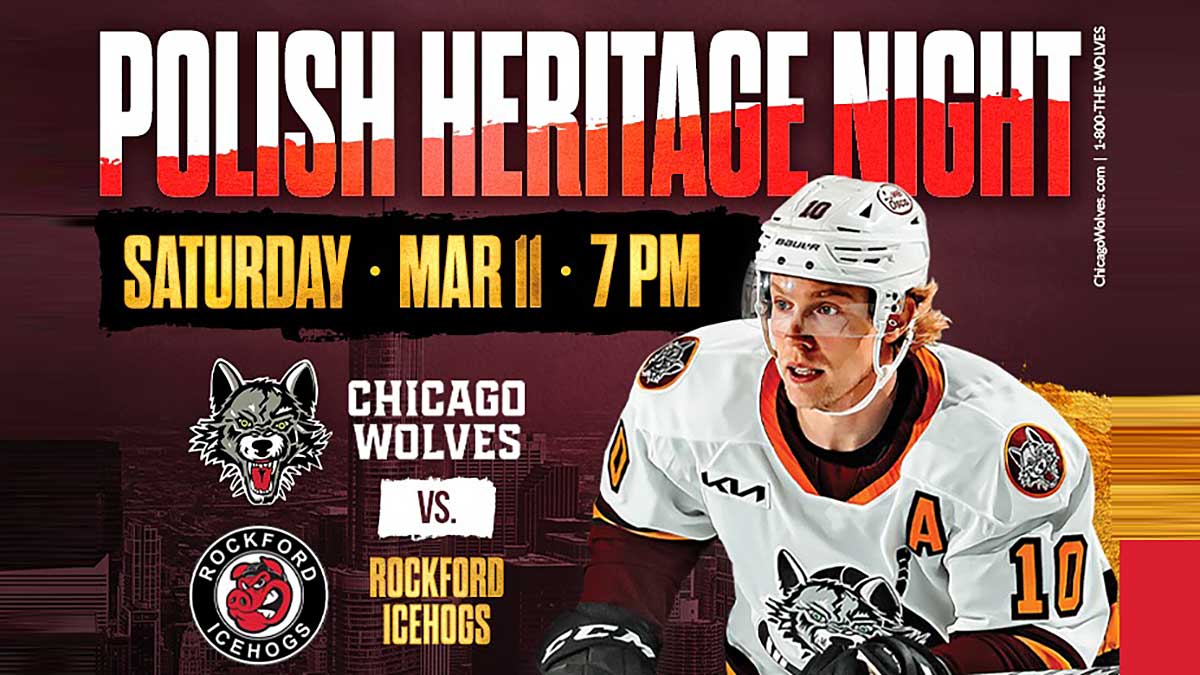 Polish Heritage Night at Allstate Arena in Chicago, IL. Chicago Wolves vs. Rockford IceHogs