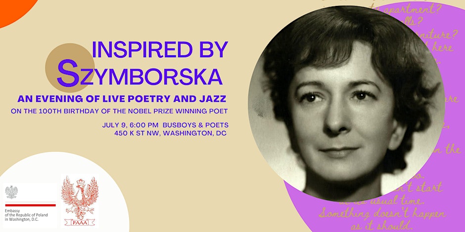 Inspired by Szymborska - An Evening of Live Poetry and Jazz in Washington DC