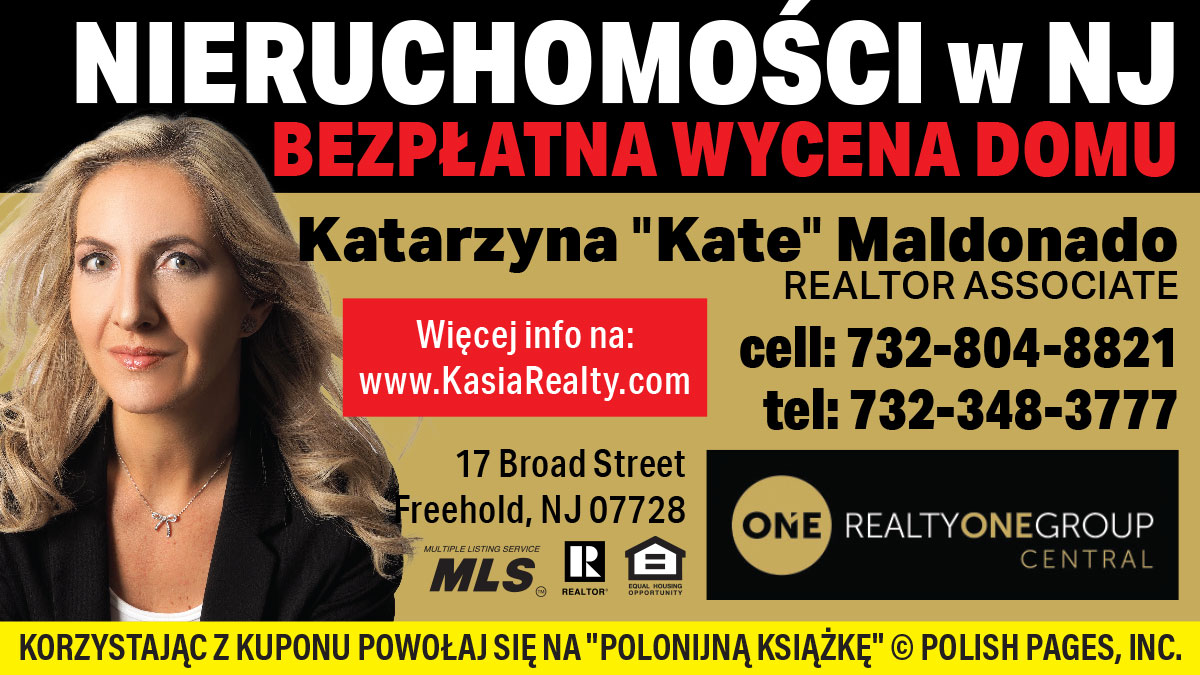 Domy na sprzedaż i zakup nieruchomości w New Jersey. Polski agent w NJ, realtor Kasia z Realty One Group 