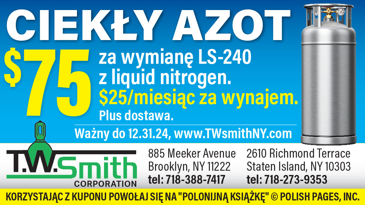 Na Brooklynie i Staten Island butle z gazem, narzędzia i sprzęt spawalniczy oferują sklepy T.W. Smith Corporation 