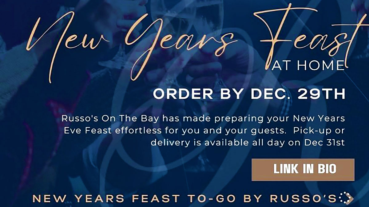New Year Menu. Let Russo's On The Bay Kick off 2024 for You in a Way that You'll Never Forget!