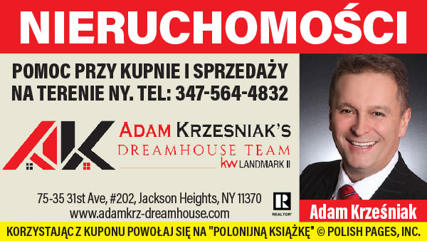 Agent nieruchomości na zakup, sprzedaż domów i mieszkań w Nowym Jorku i w Polsce. Adam Krzesniak 