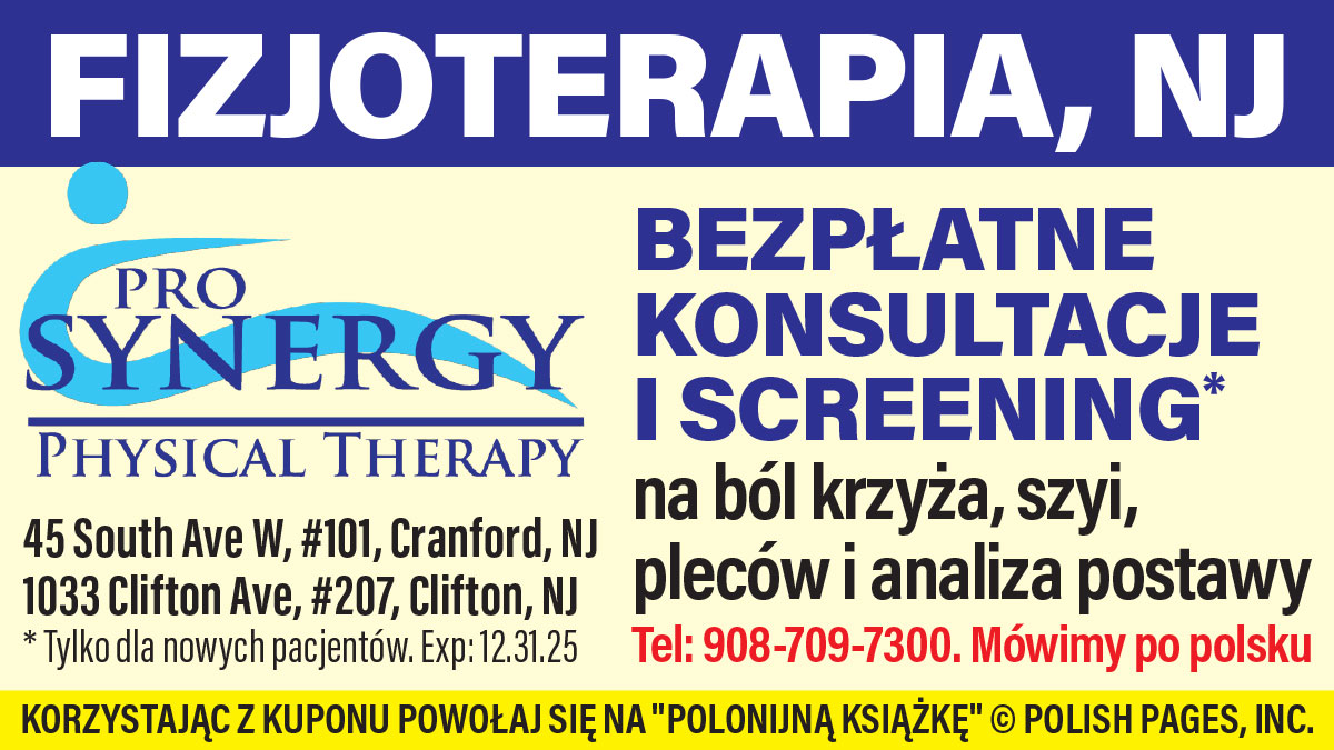 Bezpłatna analiza postawy, konsultacja i screening na ból krzyża, szyi i pleców w NJ, w ProSynergy Physical Therapy