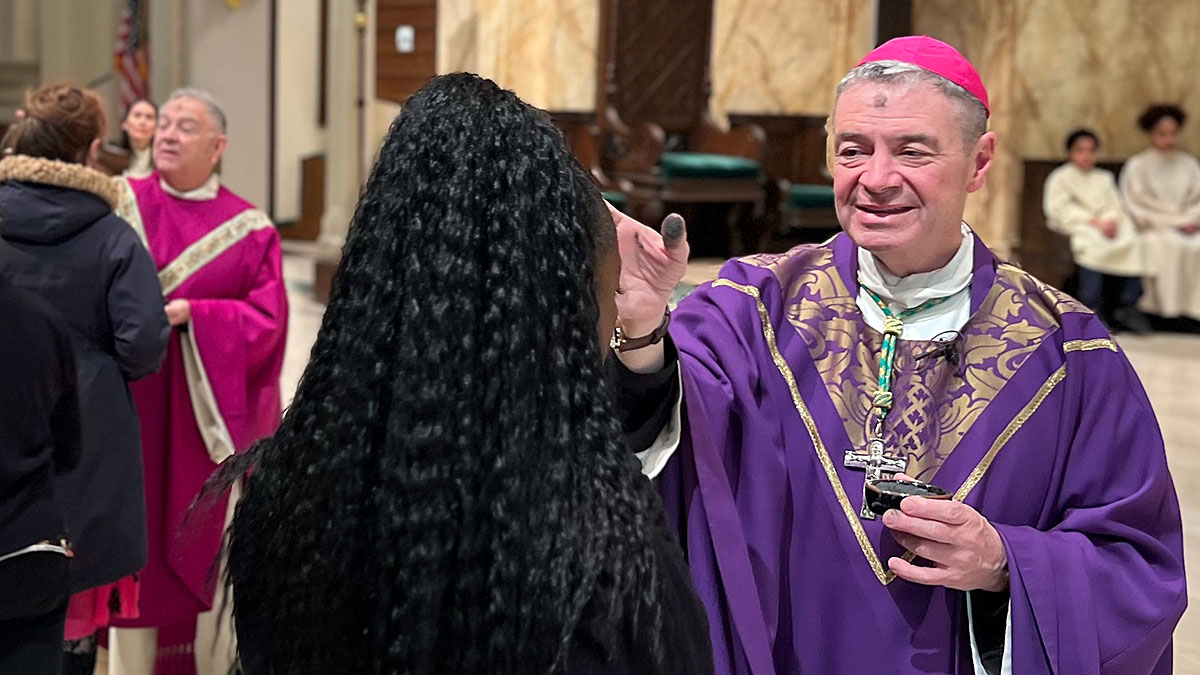 Bishop Robert J. Brennan Celebrated Mass and Distributed Ashes on Ash Wednesday