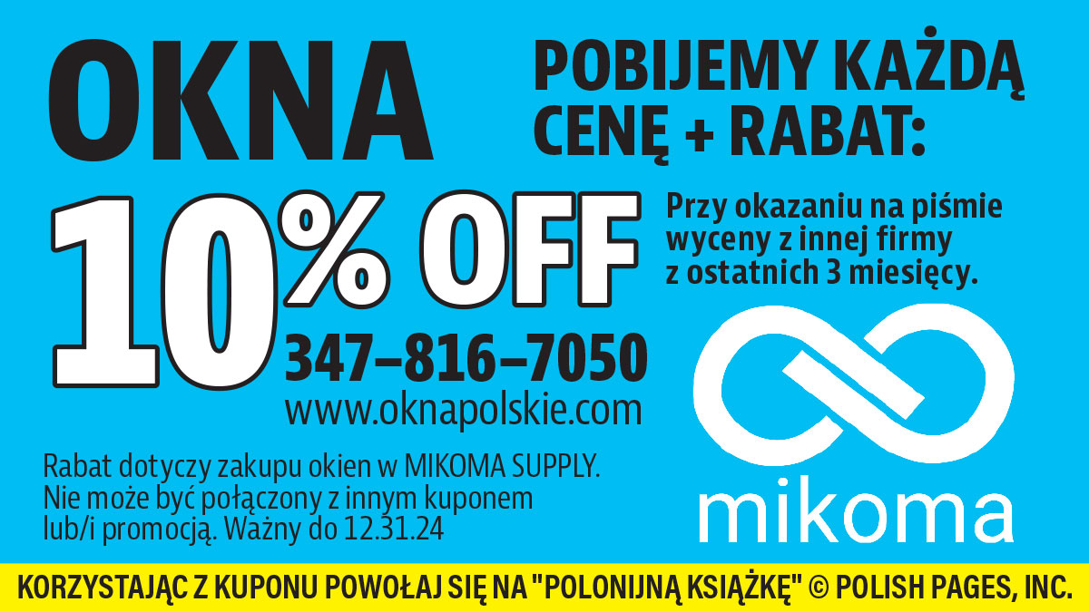 Polskie okna w USA ze zniżką z Mikoma Supply w Nowym Jorku. 10% taniej sprzedaż i montaż okien