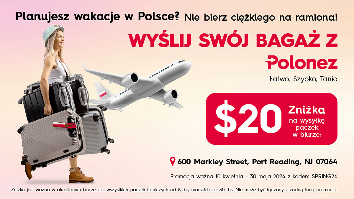 Paczki do Polski z NJ ze zniżką $20 - promocja Polonez America trwa do 30 maja 2024