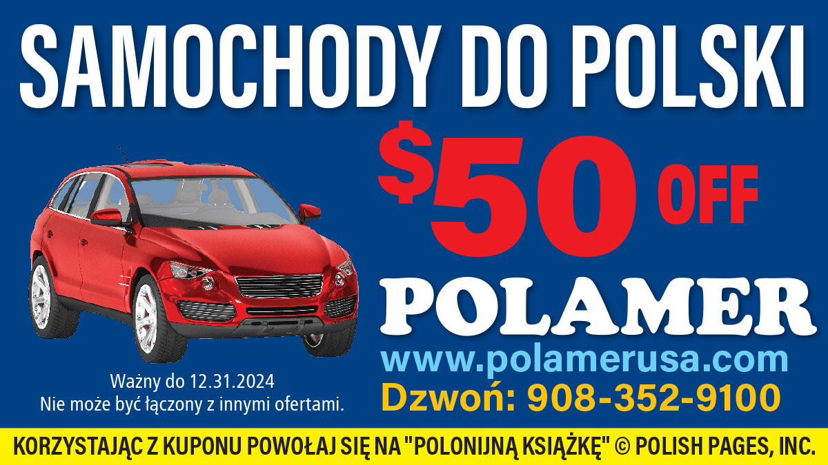 $50 zniżki na samochody do Polski wysyłane przez Polamer 