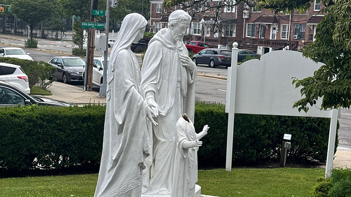 Disturbing Attack On Statue At Queens Catholic Church