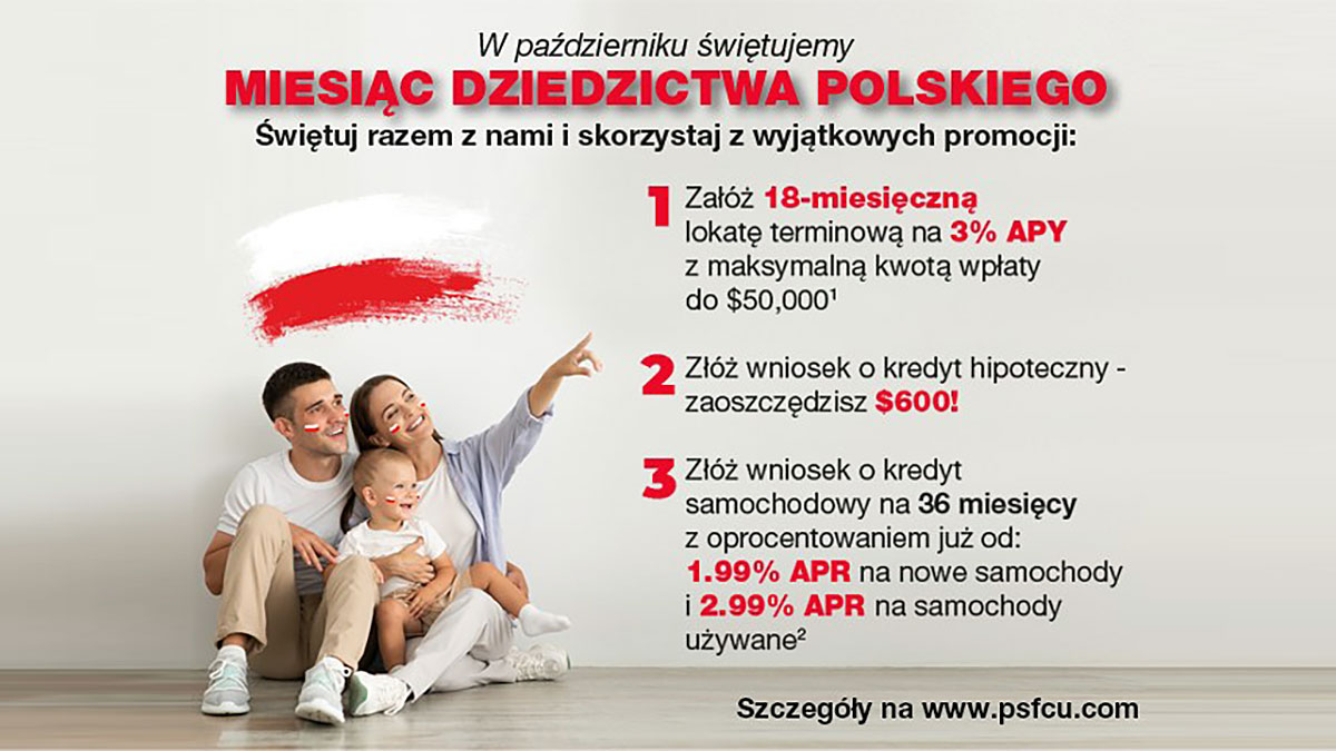 Październikowe promocje PSFCU z okazji Miesiąca Dziedzictwa Polskiego