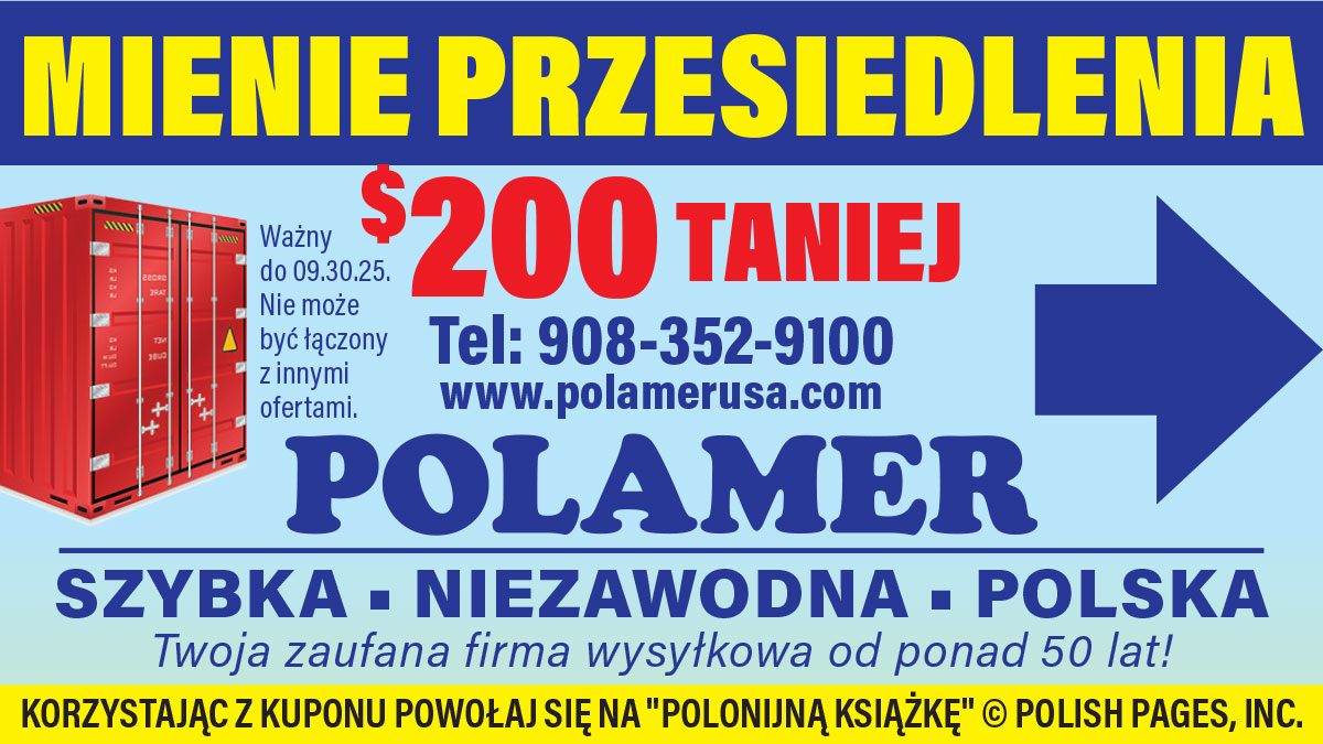 Zniżka na mienie przesiedlenia i cały kontener do Polski z USA. Niskie ceny wysyłki w Polamer 