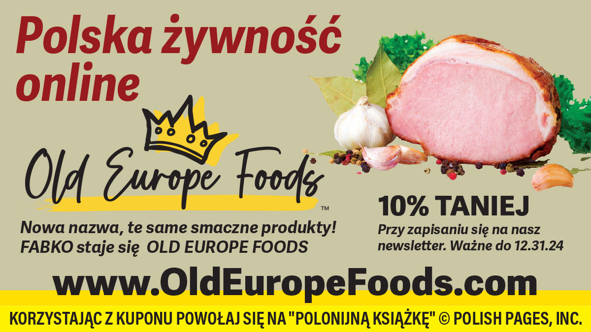 10% zniżki na polskie zakupy online w USA. Polska żywność z Old Europe Foods