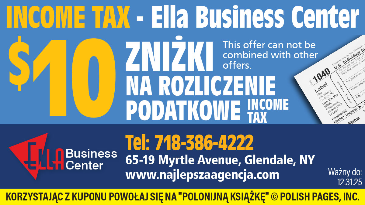 Kupon z Polonijnej Książki, ze zniżką na rozliczenie podatkowe, w Ella Business Center