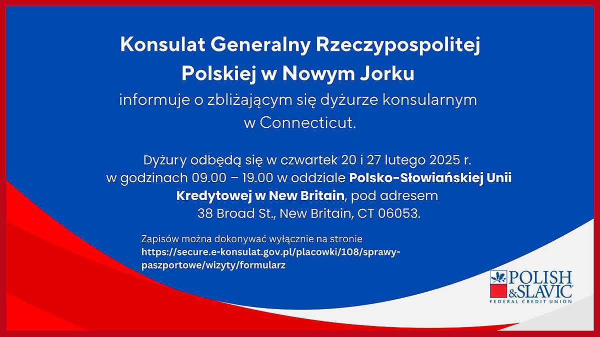 Dyżury Konsularne w New Britain w oddziale PSFCU