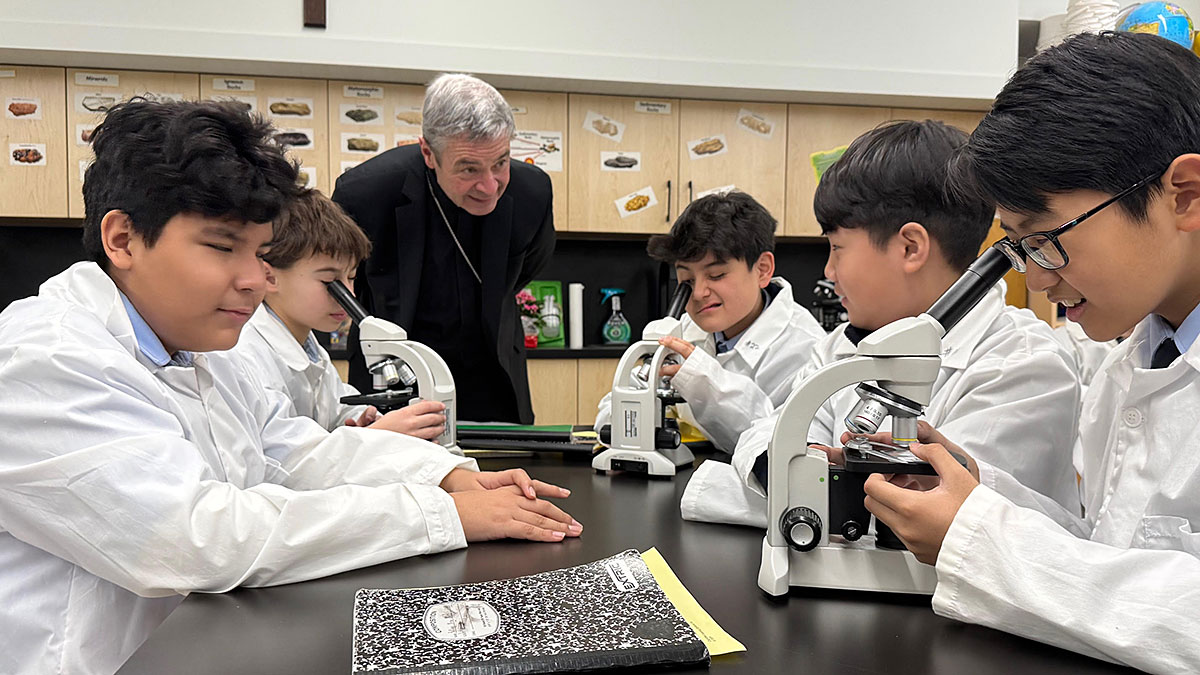 Bishop Brennan Joins St. Andrew Avellino Catholic Academy to Celebrate Catholic Schools Week